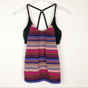 Athleta Capri Stripe Blousy Tankini Size 32D/DD